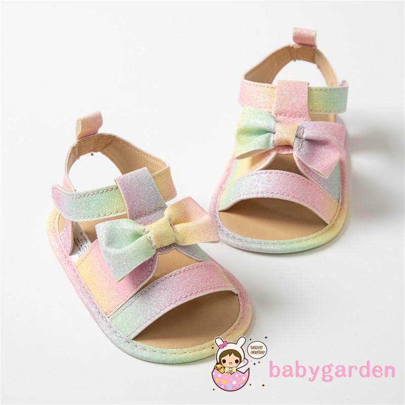 babygarden-รองเท้าแตะ-พื้นนิ่ม-ประดับโบว์-กลิตเตอร์-หลากสี-แฟชั่นฤดูร้อน-สําหรับเด็กผู้หญิง