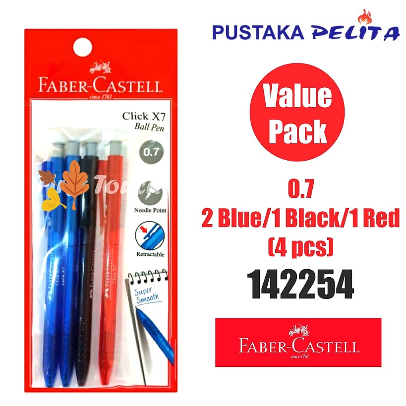 Faber Castell Click X7 ปากกาลูกลื่น สีฟ้า ( 4 in 1 ) | Shopee Thailand