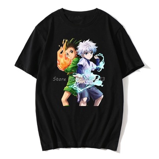 [S-5XL] เสื้อยืดแขนสั้น คอกลม ผ้าฝ้าย 100% พิมพ์ลายอนิเมะ Hunter X Hunter Killua Zoldyck สําหรับผู้ชาย