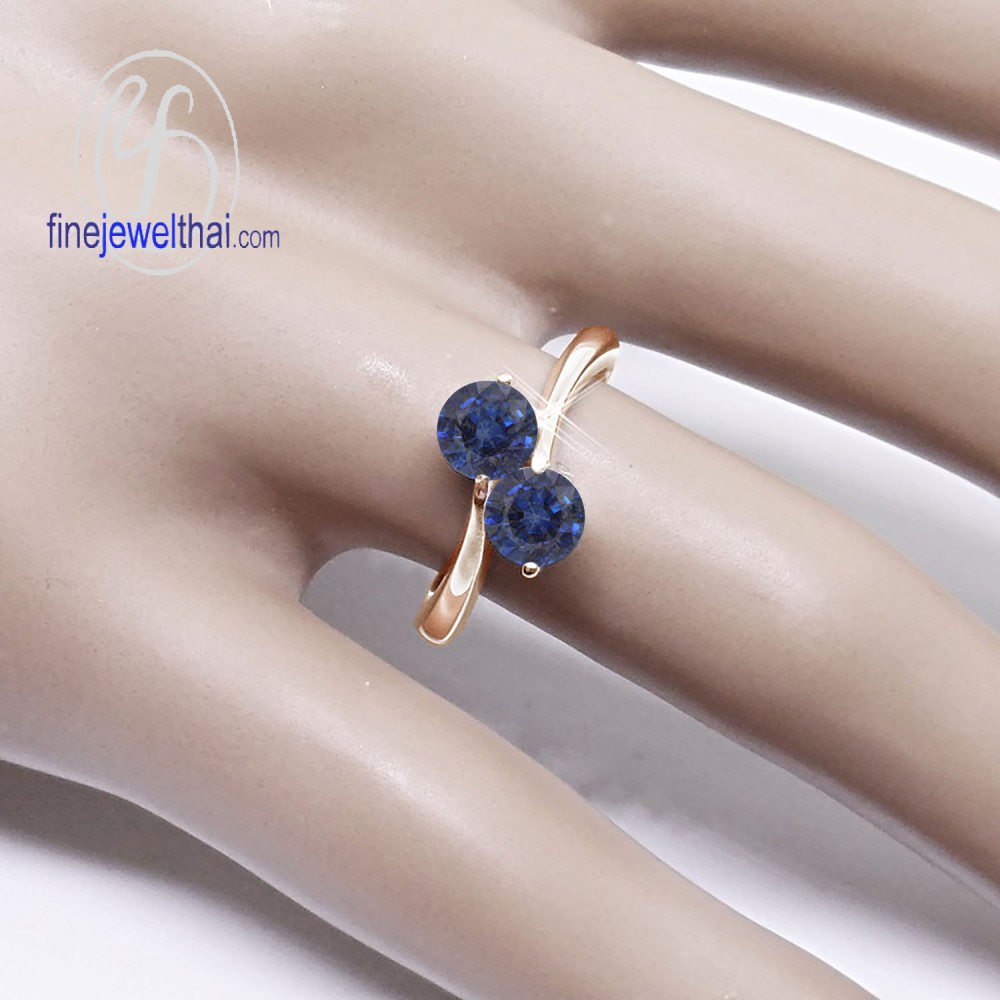 finejewelthai-แหวนไพลิน-ไพลิน-แหวนเงินแท้-แหวนพลอย-พลอยประจำเดือนเกิด-r1045bl-เลือกสีตัวเรือนได้