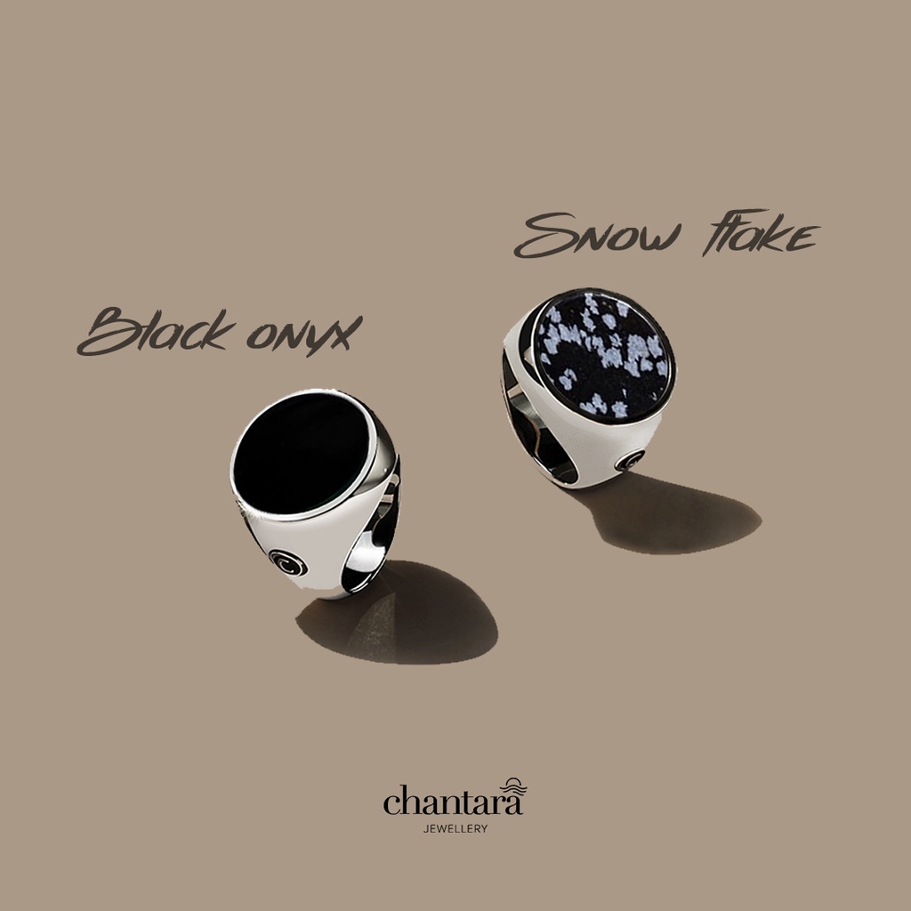 แหวนหินแท้-แหวนอัญมณี-แหวนมงคลโชคลาภ-แหวนนิลดำ-black-onyx-ring-snow-flake-ring-แหวนชาย-แหวนรมดำ-เครื่องประดับ