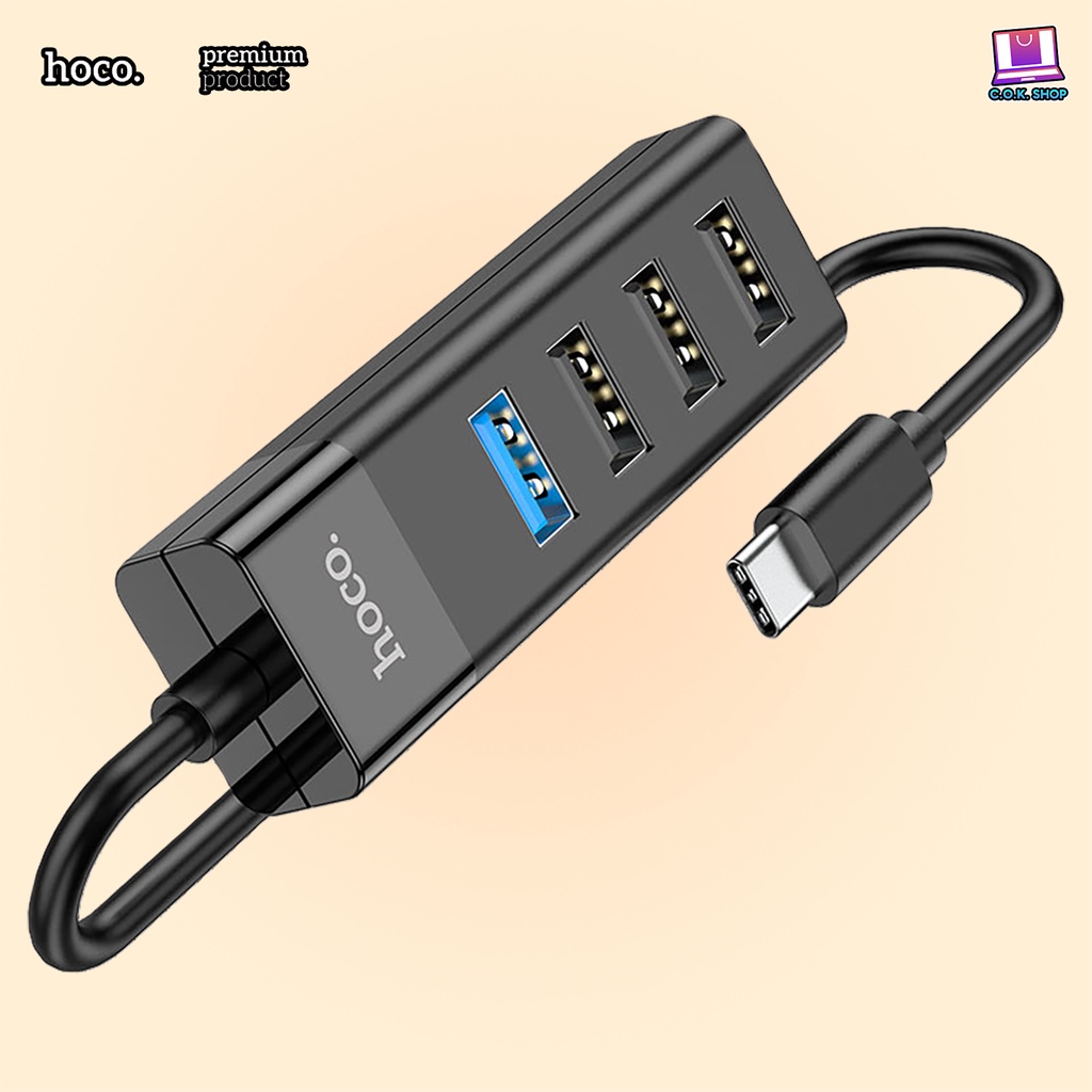 hoco-hb25-type-c-4-in1-hub-ตัวขยายช่องเสียบ-usb-2-0-x-3-usb-3-0-x-1-สำหรับช่องเสียบ-type-c-to-usb-port-type-a