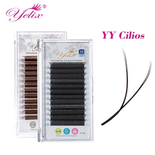 💖💖Yelix 0.07/0.05 YY รูปร่างต่อขนตาสีดำสีน้ำตาล Cilios Y บราซิลปริมาณขนตาแต่ละขนตาต่อขนตา