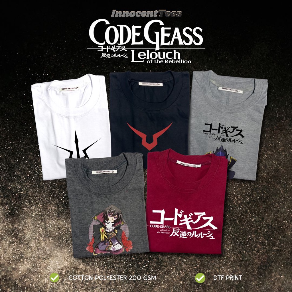 เสื้อยืด[INNOCENTTEES] CODE GEASS TSHIRT II ANIME INSPIRED SHIRT II ...