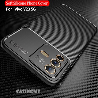 เคสโทรศัพท์มือถือ คาร์บอนไฟเบอร์ กันกระแทก สําหรับ Vivo V23 5G V23E VivoV23 V 23 23E VivoV23E 4G 5G 5 G
