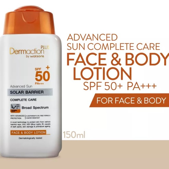 dermaction-plus-sum-solar-barrier-โลชั่นกันแดด-spf50-150ml-exp02-24