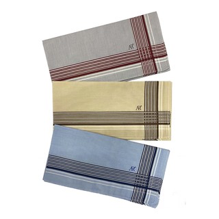 ANGELINO RUFOLO Handkerchief (ผ้าเช็ดหน้า) ผ้า 100% COTTON คุณภาพเยี่ยม ดีไซน์ Cross สีเทา/ครีม/ฟ้า