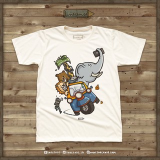 [S-5XL]BKK project "SELFIE" T-shirt เสื้อยืดลายช้าง ตุ๊กๆ