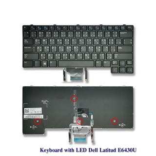 Keyboard Dell Latitude E6430U E6430S E6330 6530U 6430u ไทย อังกฤษ แบบมีไฟ