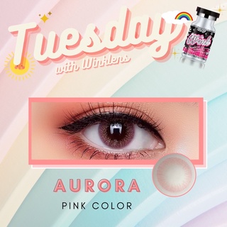 Aurora PINK มินิ สีชมพู Mini Bigeyes Wink lens ฝาดำ คอนแทคเลนส์ Contact lens แฟชั่น ชมพู ตาหวาน ลายหายาก ลายขายดี ลายฮิต