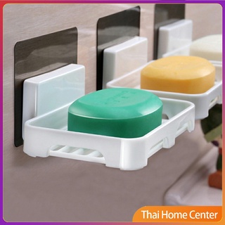 สินค้า ที่วางฟองน้ำล้างจาน ที่วางสบู่พลาสติก ไม่ต้องเจาะผนัง ชั้นวางของในห้องน้ำ Wall-mounted soap dish
