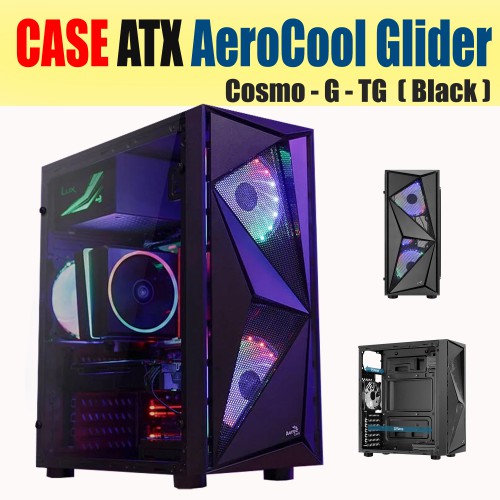 CASE ATX Aerocool Glider-Cosmo-G-TG (Black) | Shopee Thailand