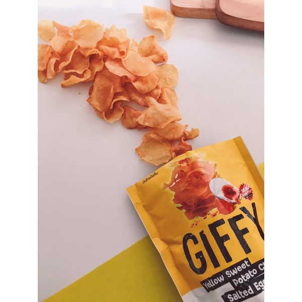 พร้อมส่ง-giffy-มันเทศสีเหลืองกรอบรสไข่เค็ม-1-ถุง