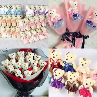 ช่อดอกไม้ตุ๊กตาหมีของเล่นของขวัญวันเกิดวันวาเลนไทน์ 10 ชิ้น / ชุด