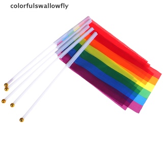 Colorfulswallowfly ธงแบนเนอร์ Lgbt สีรุ้ง แบบมือถือ 5 ชิ้น Csf
