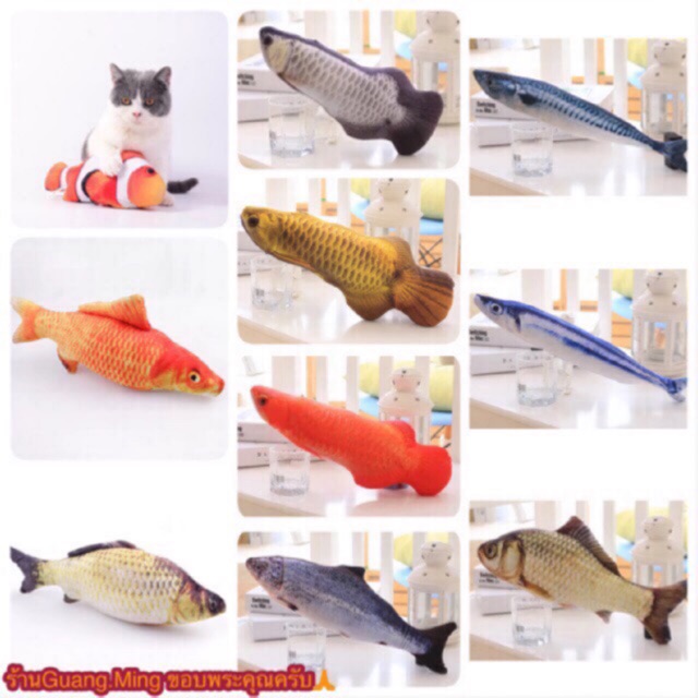 รูปภาพของของเล่นแมว ตุ๊กตาแคทนิป ปลาแคทนิป ของเล่นแมว แคทนิปลองเช็คราคา