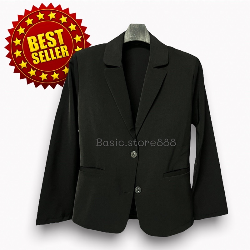 เสื้อสูทผู้หญิง-สูททำงาน-สูทสีดำ-กระโปรงดำ-ผ้าเนื้อเดียวกับสูท-size-s-xxxl-สินค้าพร้อมส่ง