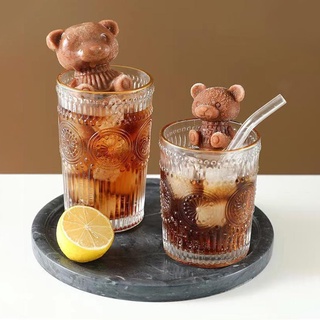 แม่พิมพ์ซิลิโคน รูปหมีน้อยน่ารัก 3D ใช้ซ้ําได้ สําหรับทําน้ําแข็ง ชานม