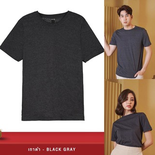 เสื้อยืดคอกลม-เทาดำ (BLACK GRAY)-YuenPuen เสื้อยืดเปล่า เสื้อยืดคอกลม เสื้อยืดสีพื้นสีพื้น ไม่ยืด ไม่ย้วย ผ้านุ่ม