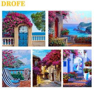 DROFE 【ขนาด : 50X40 ซม】~ซีรีส์แนวสตรีท -1~ พร้อมส่งภาพระบายสีตามตัวเลขของขวัญDIY / paint by number / บ้านตกแต่ง / ตามหมายเลข / ภาพวาด DIY/ จิตรกรรมดิจิทัล / การวาดภาพดิจิทัล