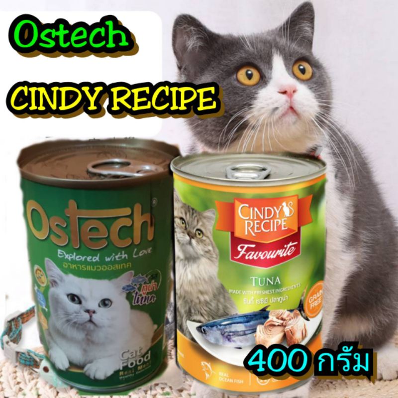 ภาพหน้าปกสินค้า1* Ostech & CINDY RECIPE อาหารแมว ขนาด 400 กรัม จากร้าน maewyim4289 บน Shopee