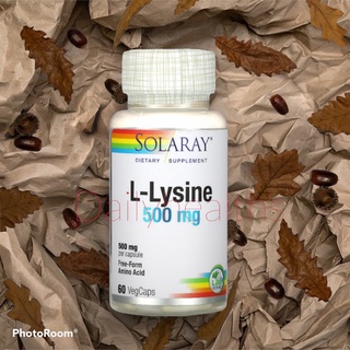 Solaray L-Lysine 500 mg 60 vegcaps ช่วยในการเจริญเติบโต เสริมสร้างภูมิต้านทาน ฮอร์โมน เอนไซม์ต่าง ๆ