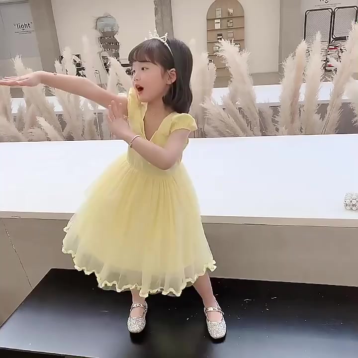 ชุดเดรสเจ้าหญิง-ปักลายการ์ตูนโฟรเซ่น-แฟชั่นฤดูร้อน-สไตล์เกาหลี-สําหรับเด็กผู้หญิง-tw627