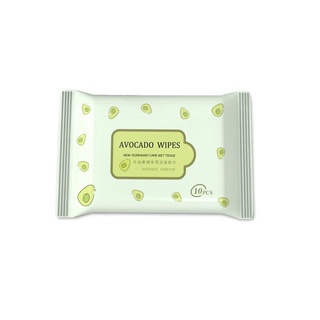 (1ห่อ10แผ่น) ❗❗ ทิชชู่เปียก Avocado Wipes🥑 ทิชชู่เปียกห่อเล็ก ทิชชู่เปียกขนาดพกพา ปราศจากน้ำหอม (พร้อมส่งทันที⚡)