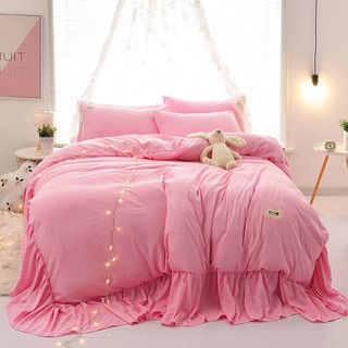 ins girl heart wash cotton fishtail bed skirt สี่ - เตียง 1.5 / 1.8 ม. เตียงเดี่ยวและเตียงคู่สไตล์เจ้าหญิง