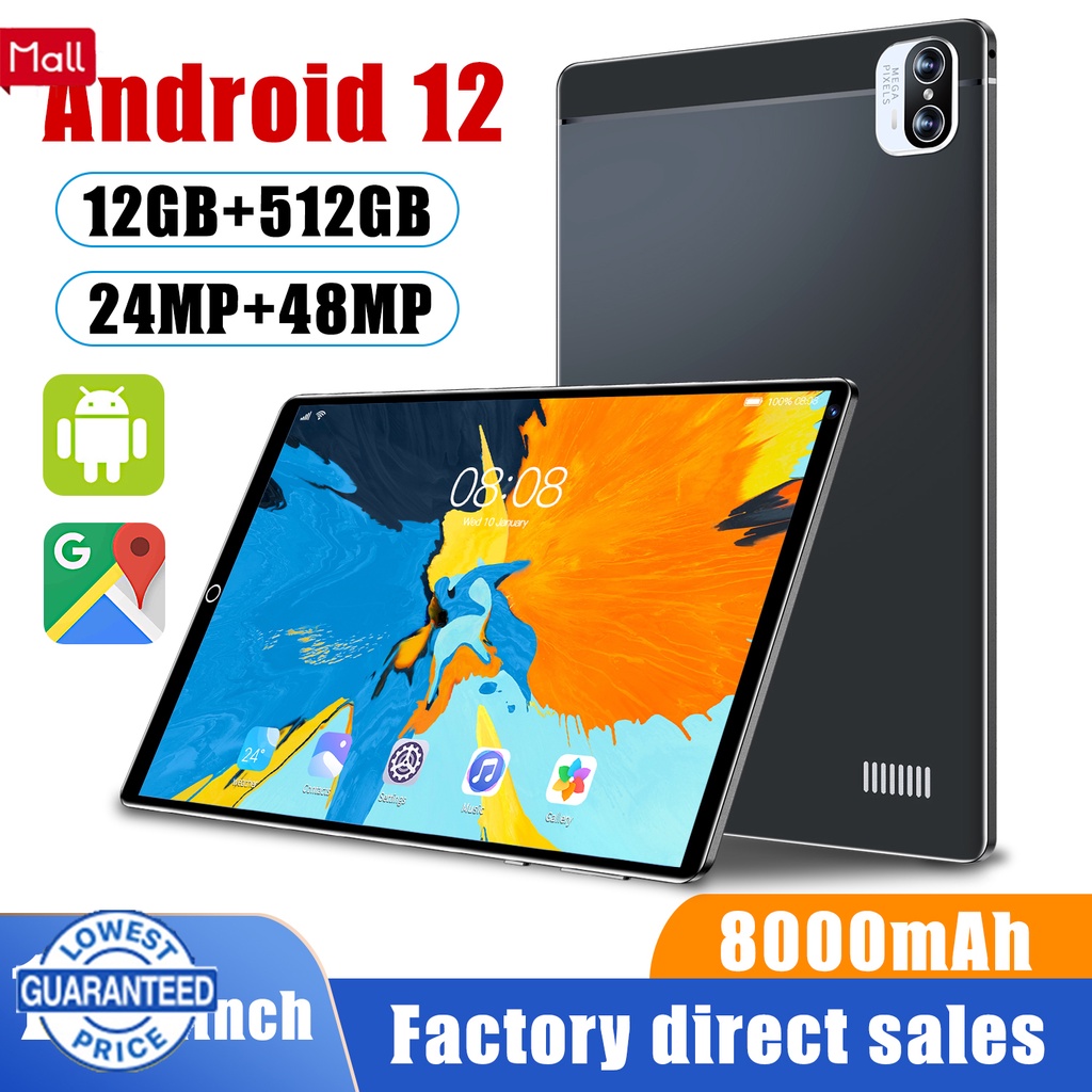 ภาพหน้าปกสินค้าXlaoml แท็บเล็ต 2022 แท็บเล็ตใหม่ 12GB + 512GB แท็บดั้งเดิมแท็บเล็ต Android คลาสออนไลน์ Zoom Cod จากร้าน wq5tfr4edn บน Shopee
