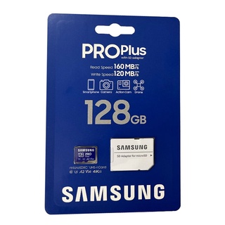 Samsung 128GB Pro Plus MicroSDXC Memory Card (2021) with SD Adapter, MB-MD128KA