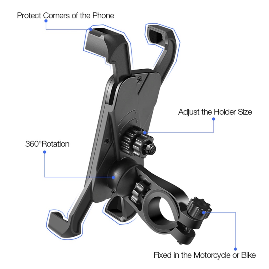 sabuy-ป้องกันการสั่นไหว360หมุนปรับจักรยานโทรศัพท์มือถือสนับสนุนสากลจักรยานผนังยืนจักรยานมือจับที่วางโทรศัพท์ยืน
