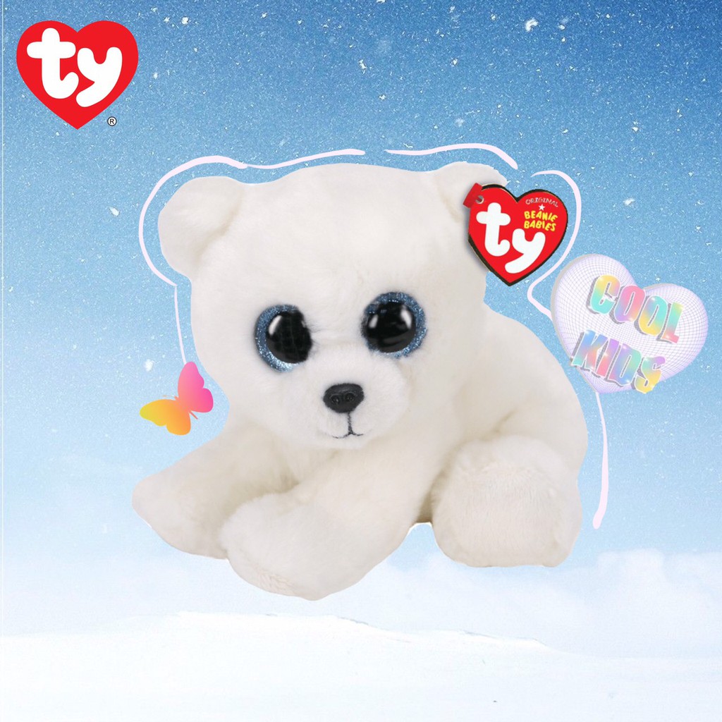 ty-beanies-ตุ๊กตาแบรนด์-ty-แท้-ตุ๊กตาหมีขาว-ari-ตุ๊กตาหมีขั้วโลก-สีขาว-ตาโต-น่ารัก-พร้อมส่ง-white-polar-bear