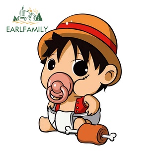 Earlfamily สติกเกอร์ไวนิล ลายการ์ตูนอนิเมะ One Piece Baby สําหรับติดตกแต่งรถยนต์ แล็ปท็อป รถจักรยานยนต์ 13 ซม. x 8.3 ซม.