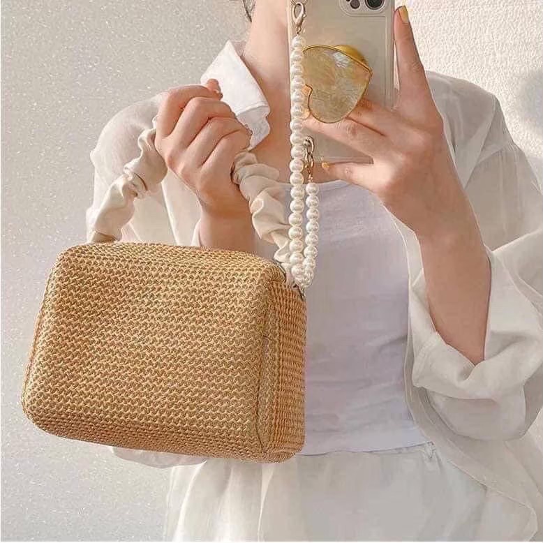 พร้อมส่ง กระเป๋าสานสุดคิ้วท์ น่ารักปุกปิก | Shopee Thailand