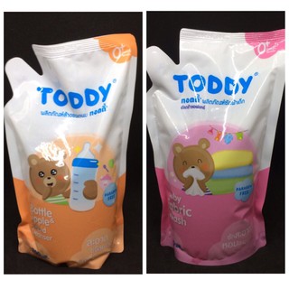สินค้า Toddy ทอดดี้ ผลิตภัณฑ์ล้างขวดนมและซักผ้าเด็ก. ขนาด 700 มล(ระบุสูตร) 1 ถุง