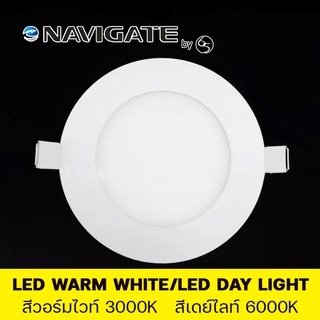 ไฟดาวน์ไลท์ โคมดาวน์ไลท์ พาเนล Navigate รุ่น Downlight Panel LED 3W 7W ...