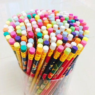 ดินสอไม้แฟนซีราคาถูก แพ็ค 12 แท่งคละสี