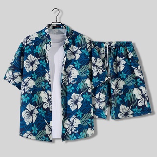 ภาพหน้าปกสินค้าชุดเสื้อเชิ้ตแขนสั้น และกางเกงฮาวาย ทรงหลวม ลายดอกไม้ เหมาะกับเดินชายหาด สไตล์ฮาวาย สําหรับผู้ชาย ที่เกี่ยวข้อง