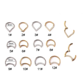 เครื่องประดับสแตนเลสเจาะร่างกายต่างหูจมูก 16 Gauge Clicker 1ชิ้น