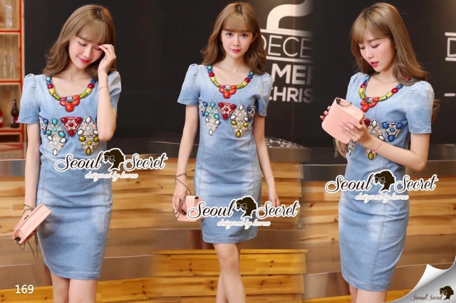 seoul-secret-says-color-jewel-furnish-denim-dress