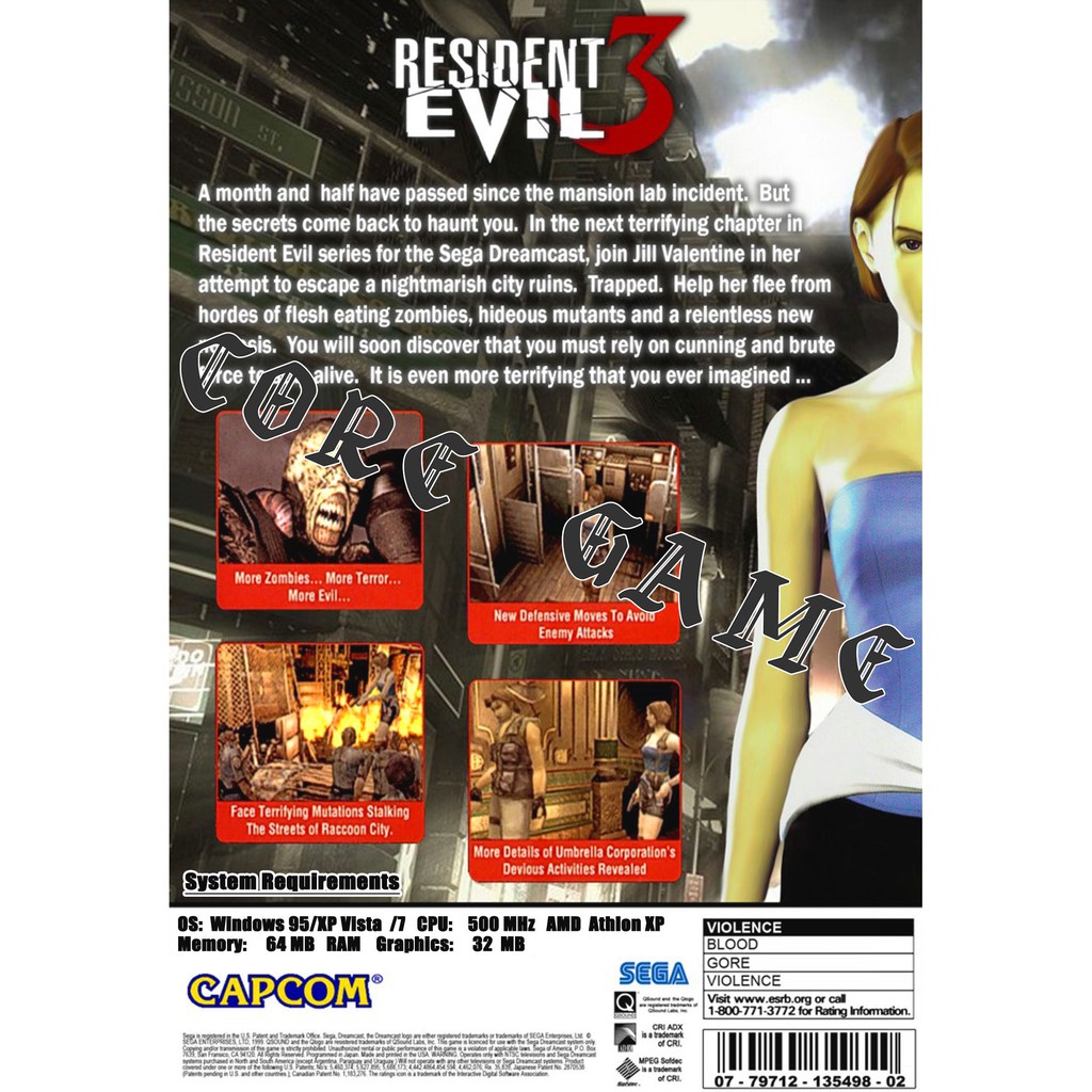 resident-evil-3-ฟรีในแผ่นภาค2-แผ่นเกมส์-แฟลชไดร์ฟ-เกมส์คอมพิวเตอร์-pc-โน๊ตบุ๊ค