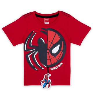 Marvel Boy Spider-Man T-shirt - เสื้อยืดเด็ก สไปเดอร์แมน มีห้อยซาลาเปา สินค้าลิขสิทธ์แท้100% characters studio