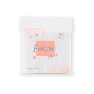สินค้า Evergreen เอเวอร์กรีน สำลีก้านมินิ 100 ก้านถุง