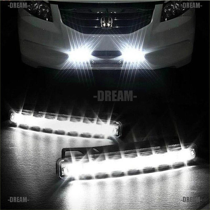 dream-โคมไฟตัดหมอก-8-led-drl-daylight-daytime-running-สีขาว-สําหรับติดรถยนต์