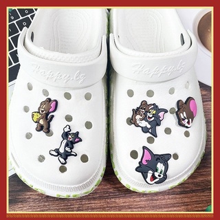 สินค้า Jibbitz บักเกิลติดรองเท้า PVC รูปแมว และหนู ดอกไม้ อุปกรณ์เสริม สําหรับรองเท้า
