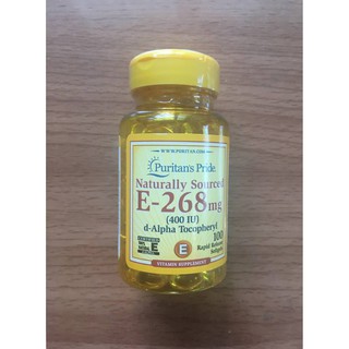 ราคา(exp 01/2025) Puritan Naturally Sourced E-268 mg Vitamin E 400 IU 100 Softgels
