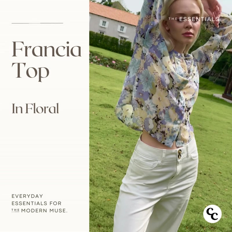 francia-top-fl-เสื้อเบลาซ์แขนยาวพอง-ชีฟองลายดอก-brand-calla-creativ