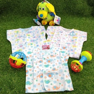 (3ตัว 100฿) คละสี เสื้อผูกหน้าผ้าป่าน (0-3เดือน)