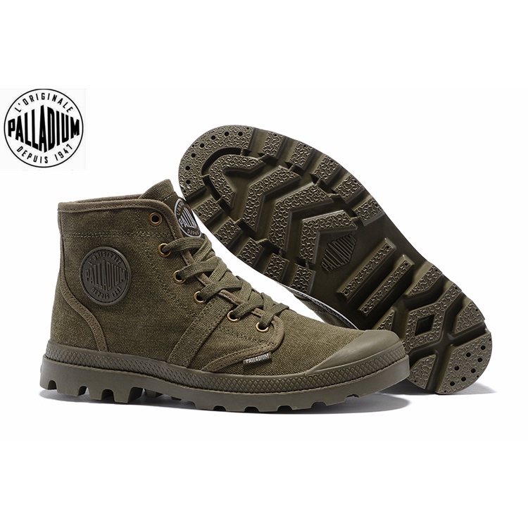 100-original-palladium-army-green-martin-boots-mens-and-womens-canvas-shoes-39-45